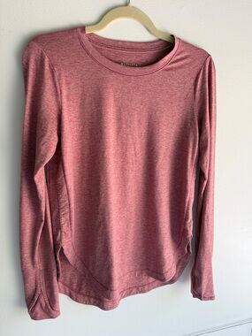 Athleta Heathered Mauve Long Sleeve Tee